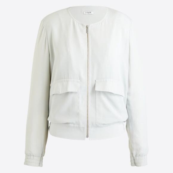 J. Crew Drapey Collarless Jacket Pistachio Mist Lightweight Zip Front Size XS - Picture 1 of 16